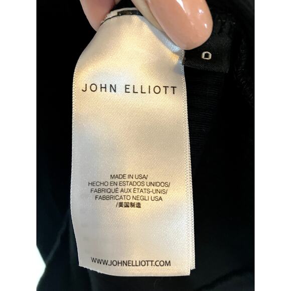 JOHN ELLIOTT Asymmetric Rib Knit Dress Size 0 XS Black MINIMALIST SEXY CASUAL - Picture 4 of 9